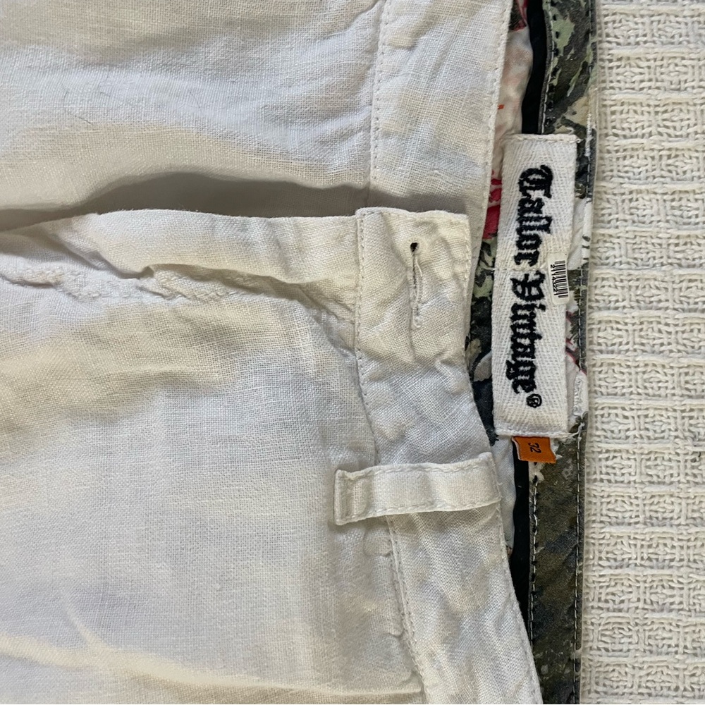Tailor Vintage Cream Linen Trousers - Picture 2 of 3